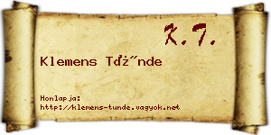 Klemens Tünde névjegykártya